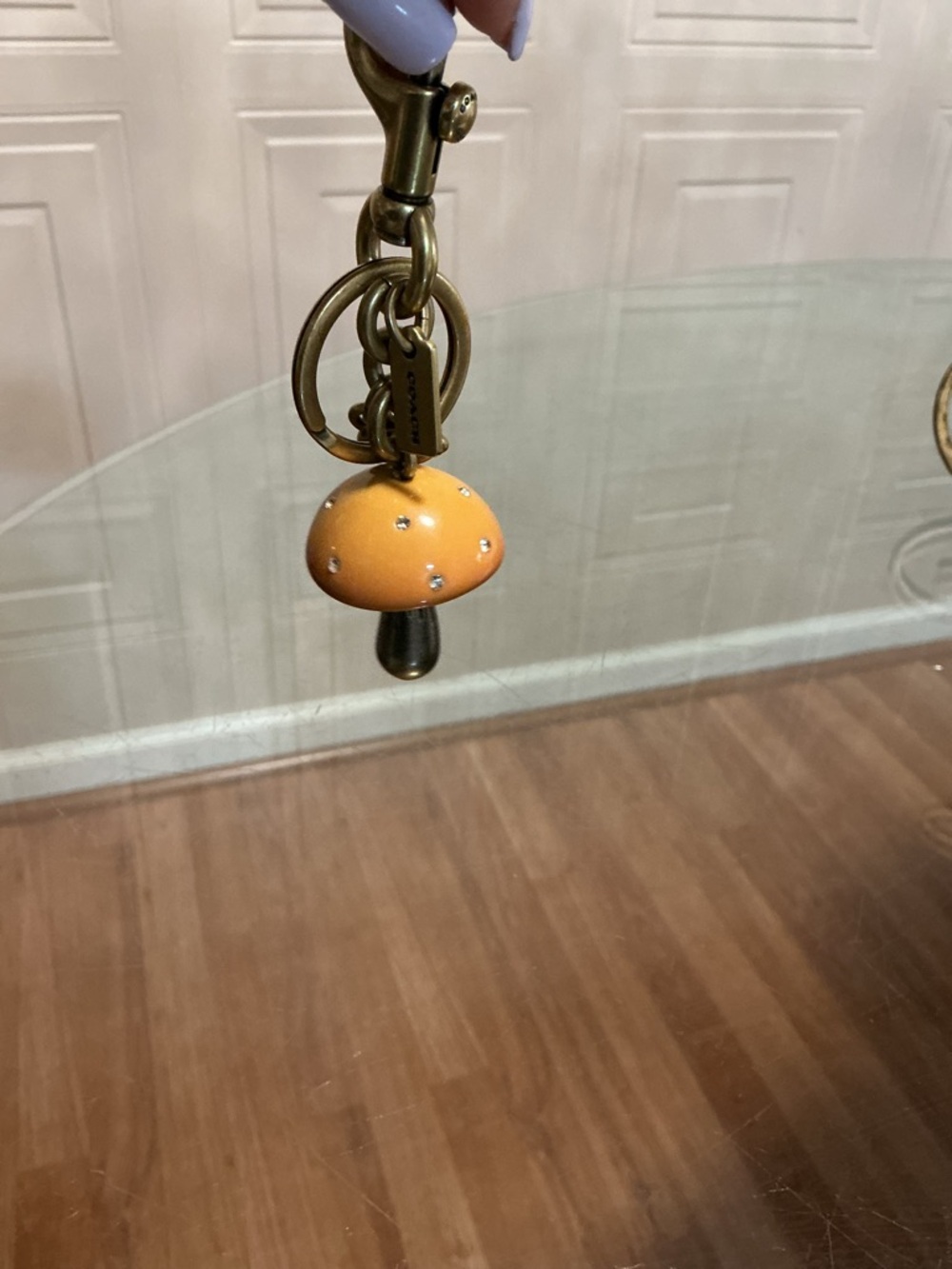Coach 3D Mushroom Bag Charm Keychain Key Fob Brass / Mustard Yellow